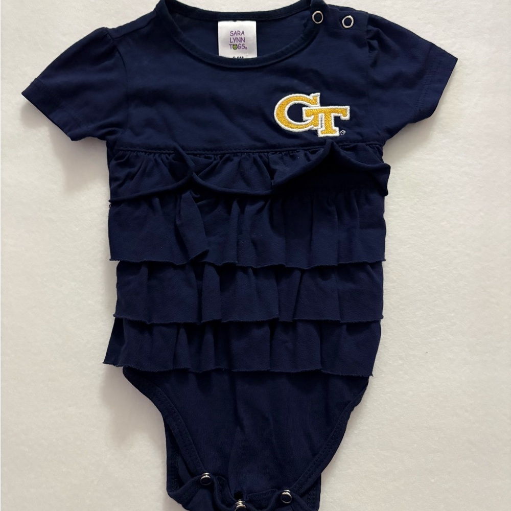 Georgia Tech Navy Onesie with Ruffles